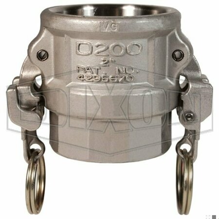 DIXON EZ Boss-Lock Type D Cam and Groove Coupler, 3 in Nominal, Female Coupler x FNPT End Style, 316 Stai RD300EZ
